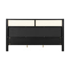 King Size Bed Frame with Upholstered Headboard - Black and Green