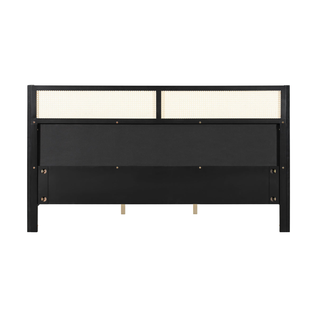 King Size Bed Frame with Upholstered Headboard - Black and Green