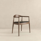 Mid-Century Modern Dining Chair with Armrests - Dark Gray or Dark Brown