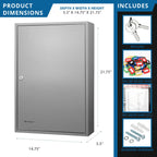 Adjustable Key Cabinet with Lock - Multiple Sizes, Gray or Black
