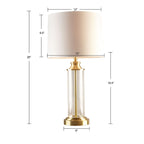 Clarity Glass Cylinder Table Lamp Set of 2 with Gold Accents - Glass/Gold