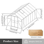 Gain Height Windproof Greenhouse with Heavy-Duty Frame - Black