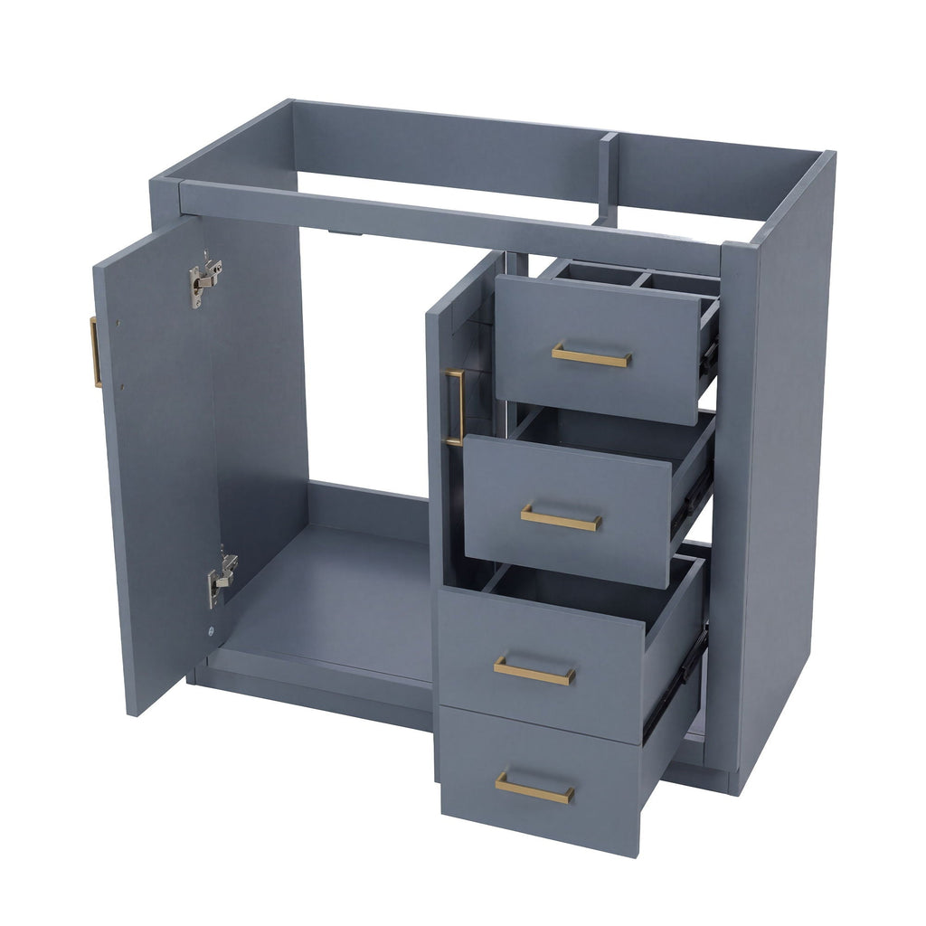 Retro Style Bathroom Vanity with Soft Closing Doors - Multiple Colors