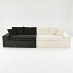 Luxury Multifunctional Sofa for Living Room with Adjustable Layout - Black, Dark Green, White, Pink