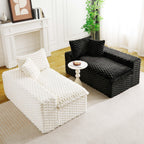 Luxury Multifunctional Sofa for Living Room with Adjustable Layout - Black, Dark Green, White, Pink