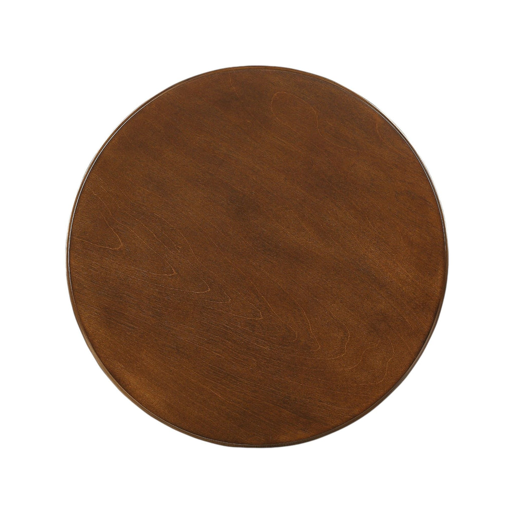 Round Accent Table with Pedestal Base - White or Dark Brown