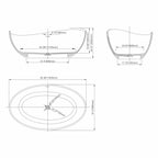 Freestanding Solid Surface Soaking Bathtub with Ergonomic Design – White or Black
