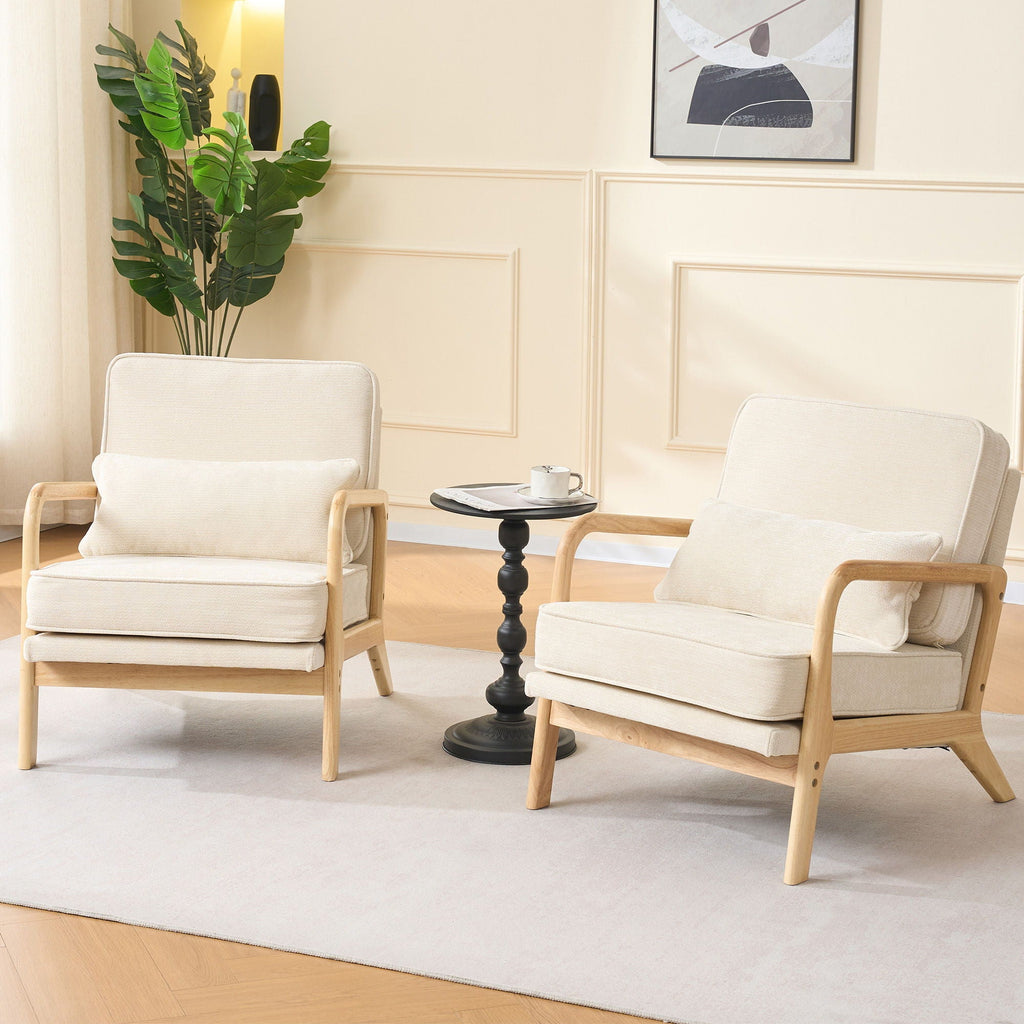 Upholstered Living Room Chair with Curved Armrests - Choice of Color