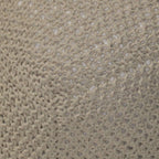 Cable Knitted Accent Pouf with Semi Rounded Design - Beige, Dark Brown, Dark Gray