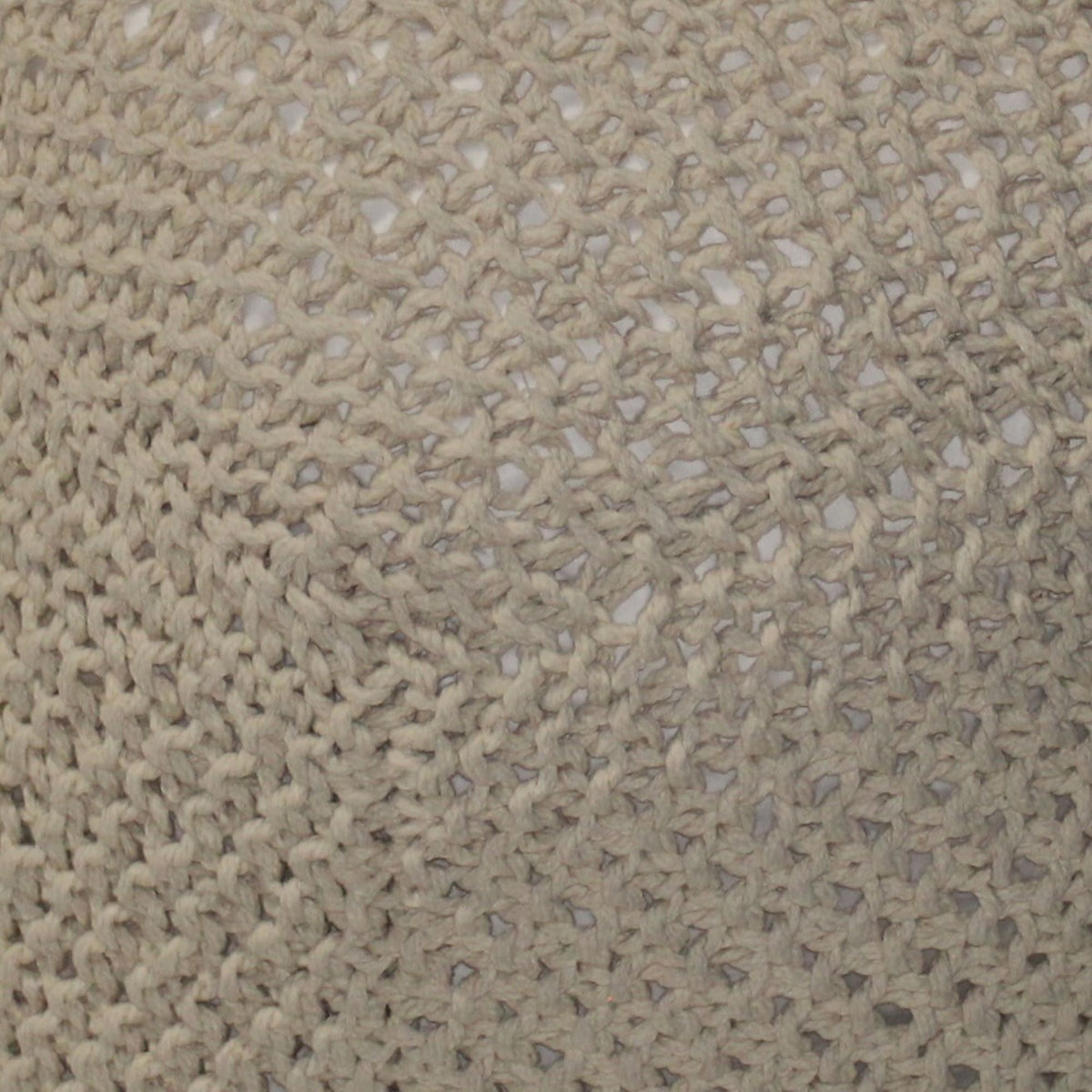 Cable Knitted Accent Pouf with Semi Rounded Design - Beige, Dark Brown, Dark Gray