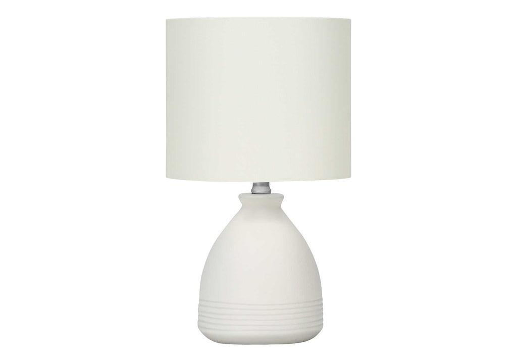Modern Table Lamp with Ceramic Base and Ivory Shade - Cream