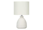 Modern Table Lamp with Ceramic Base and Ivory Shade - Cream