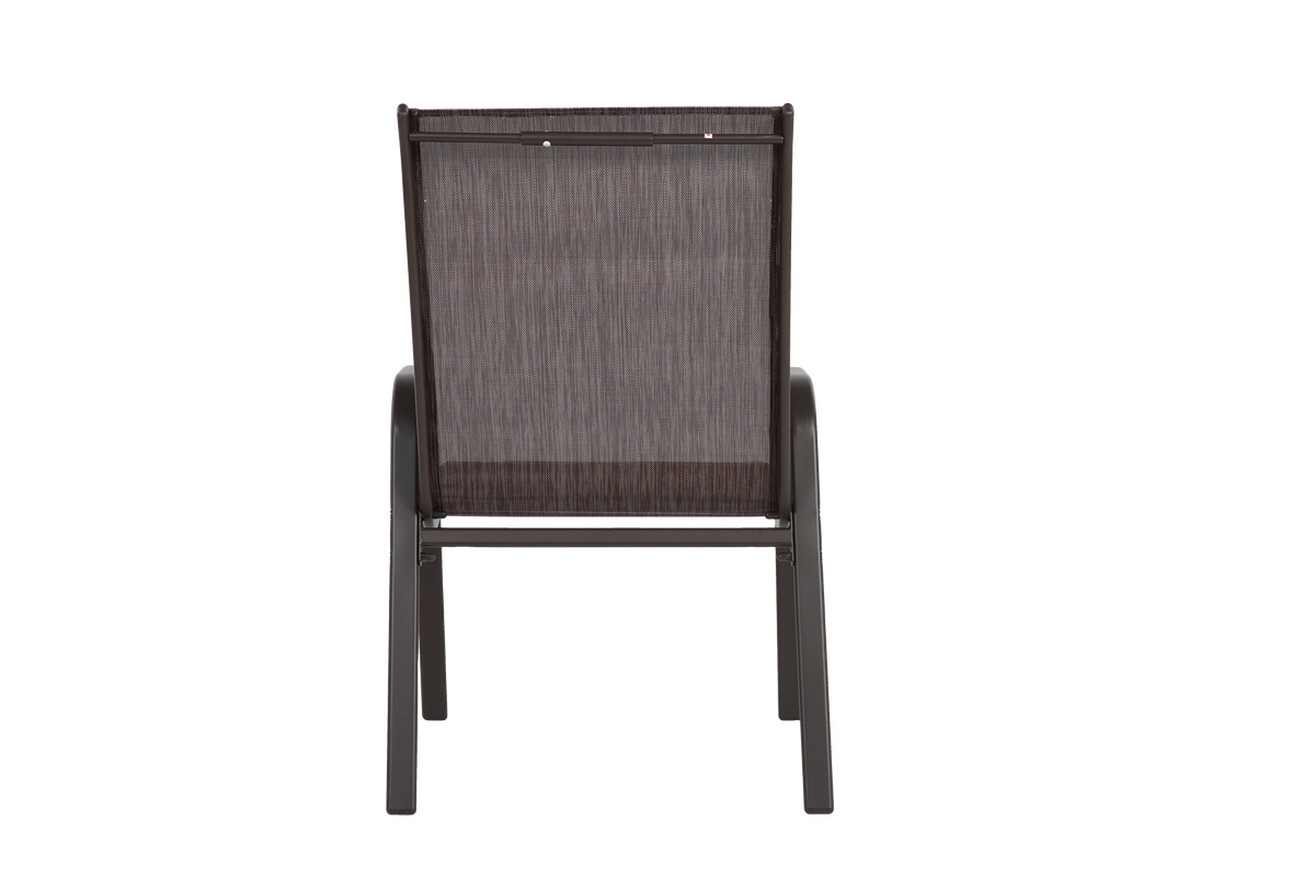 6 Piece Patio Chairs with High Backrest and Armrest - Brown