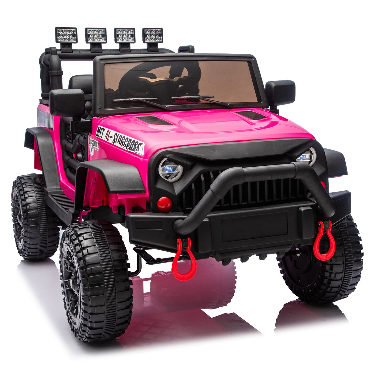 24V Kids Ride-On Car with Remote Control and Bluetooth - Rose Pink