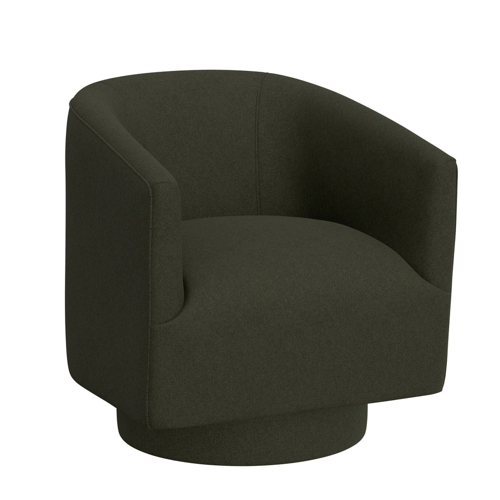Fabric Swivel Accent Chair with Compact Design - Light Blue, Dark Green, White, Gray, Blue