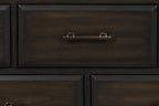 Mahogany 9 Drawer Dresser with Ample Storage - Mahogany