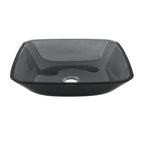 Square Vessel Sink for Bathroom with Pop Up Drain - Gray