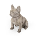 French Bulldog Garden Sculpture with Weather-Resistant Finish - Gray