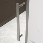 Pivot Shower Door with Tempered Glass and Soft-Close Hinge - Brushed Nickel