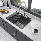Topmount Kitchen Sink 16 Gauge Single Bowl with Nano Finish - Black