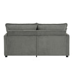 Modern Loveseat Sofa with Side Storage Pockets - Green, Beige, or Dark Gray