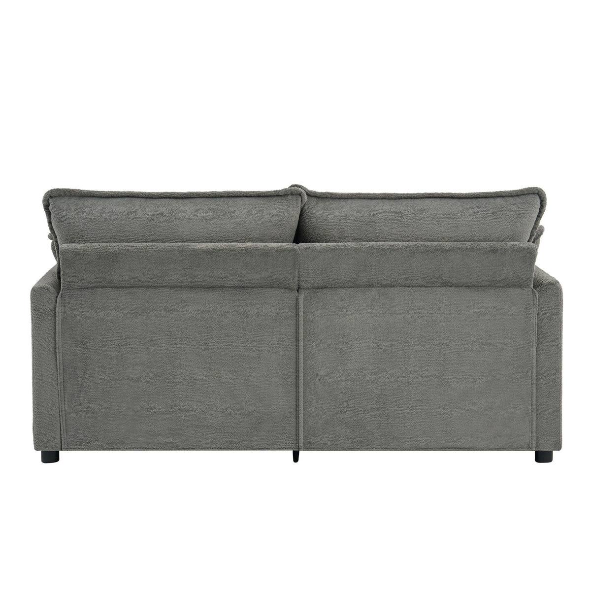 Modern Loveseat Sofa with Side Storage Pockets - Green, Beige, or Dark Gray