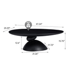 Lucky Stone Shaped Table with Sculptural Base – White, Black, or Gray