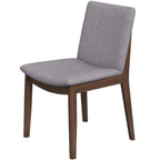 Mid-Century Modern Solid Wood Dining Chair Set with Fabric Upholstery - Multiple Colors