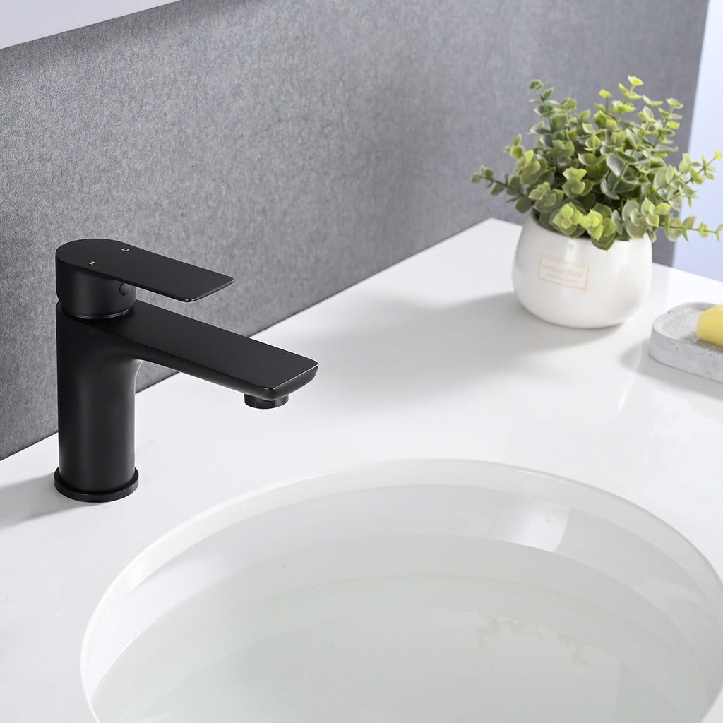 Modern Bathroom Sink Faucet with Single Handle - Gold or Black