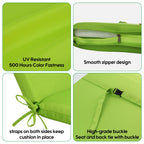 2 Piece Outdoor Chaise Lounge Chair Cushion Set With Pillow