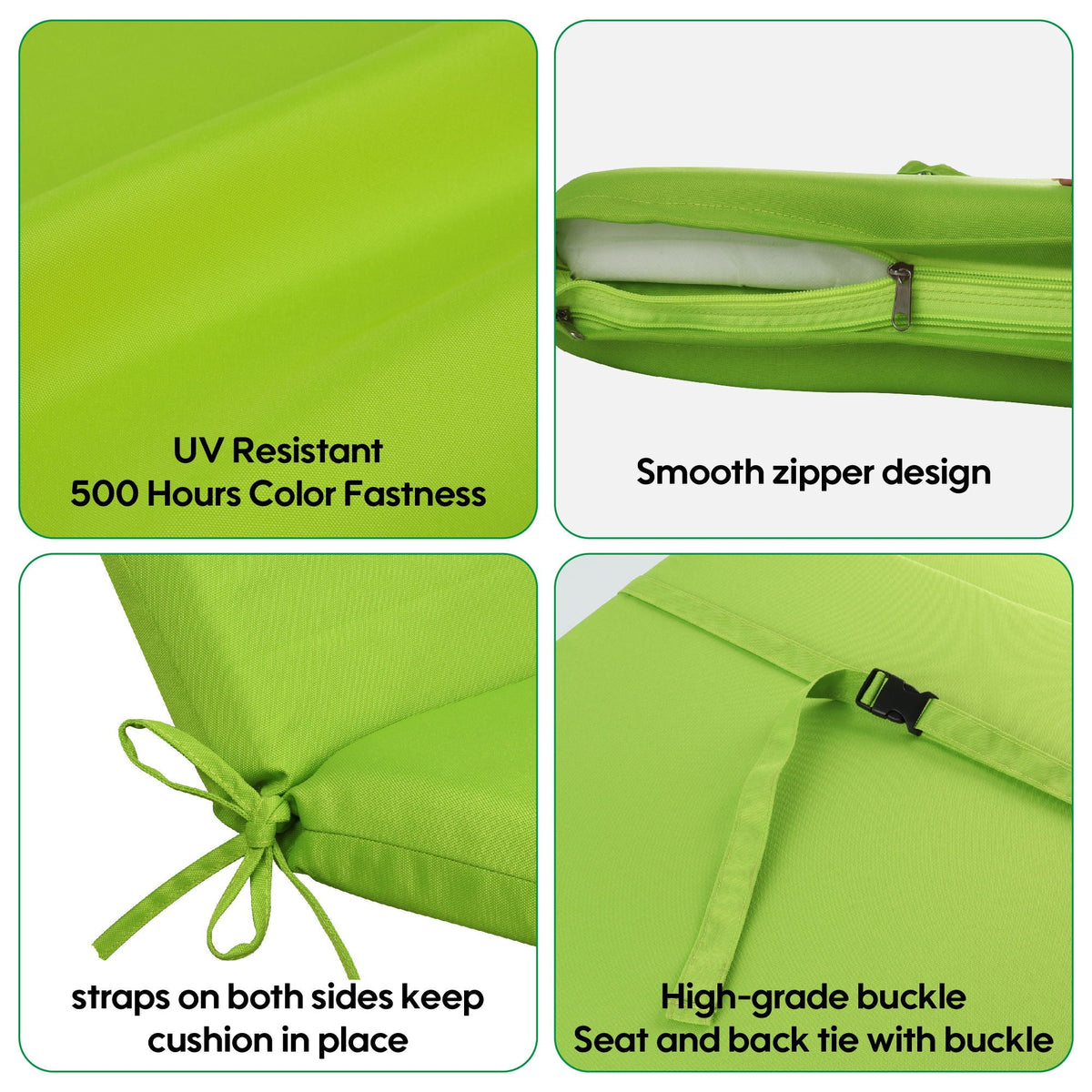 2 Piece Outdoor Chaise Lounge Chair Cushion Set With Pillow