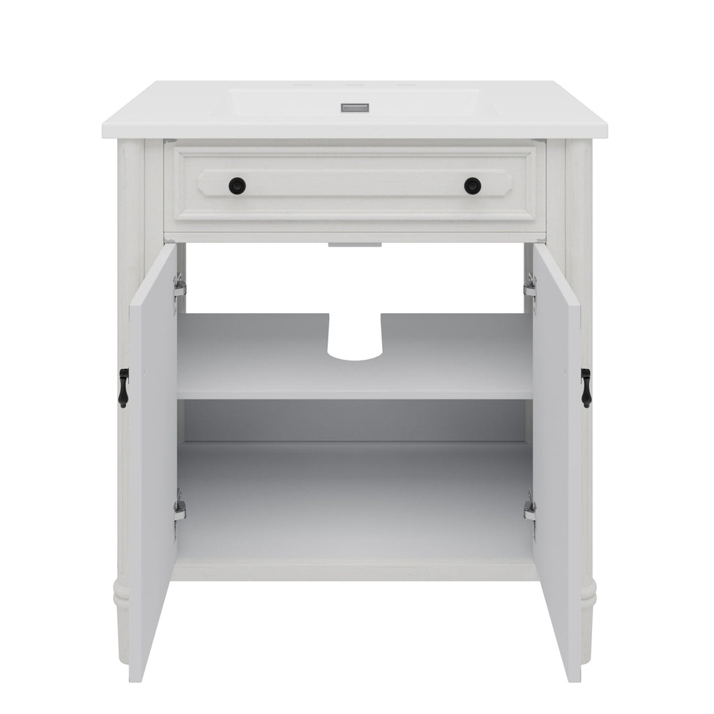 Vintage Bathroom Vanity With Sink and Soft-Close Doors - Dark Gray or White