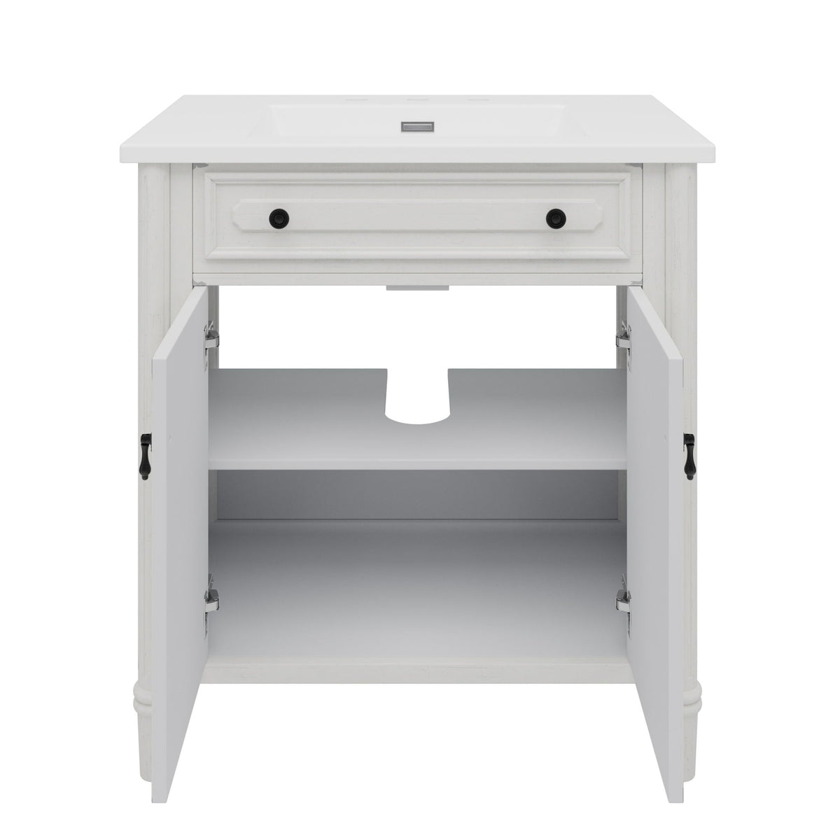 Vintage Bathroom Vanity With Sink and Soft-Close Doors - Dark Gray or White