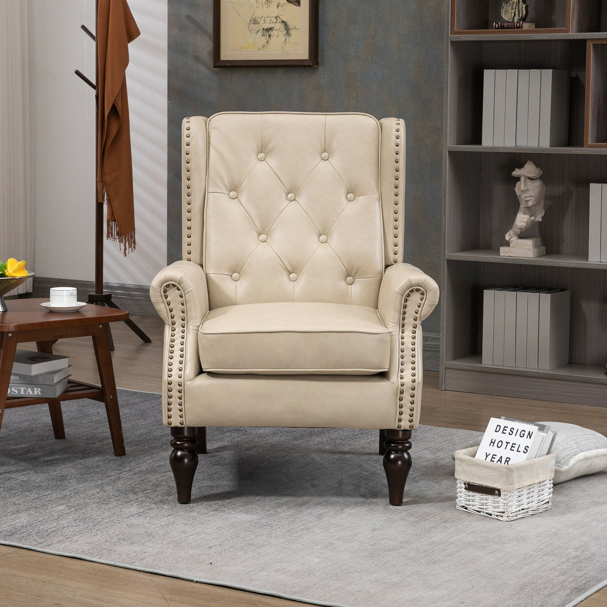Modern Accent Armchair with Sturdy Wood Legs - Multiple Colors
