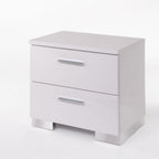 White Wood Nightstand with Storage Drawers - Lorimar