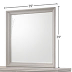 Square Mirror with Beveled Glass - White or Gray