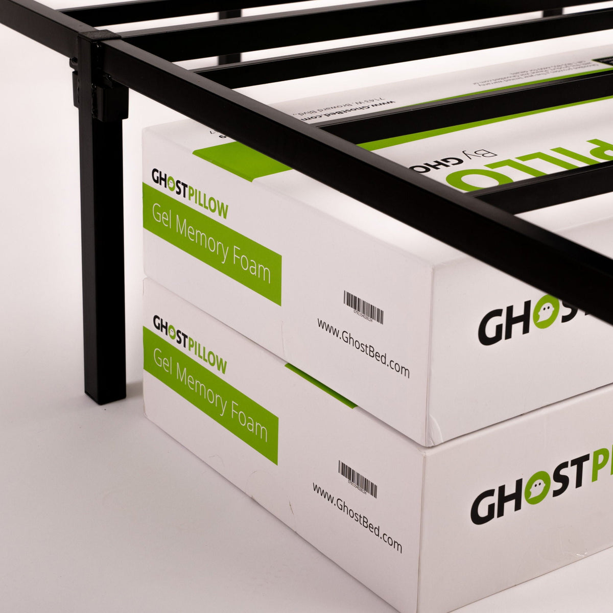 Black Metal Mattress Foundation with Tool-Free Assembly - Black