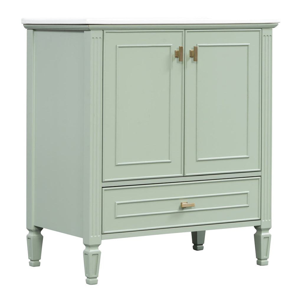 Freestanding Vanity with Drawer & Soft Close Doors - Green or White
