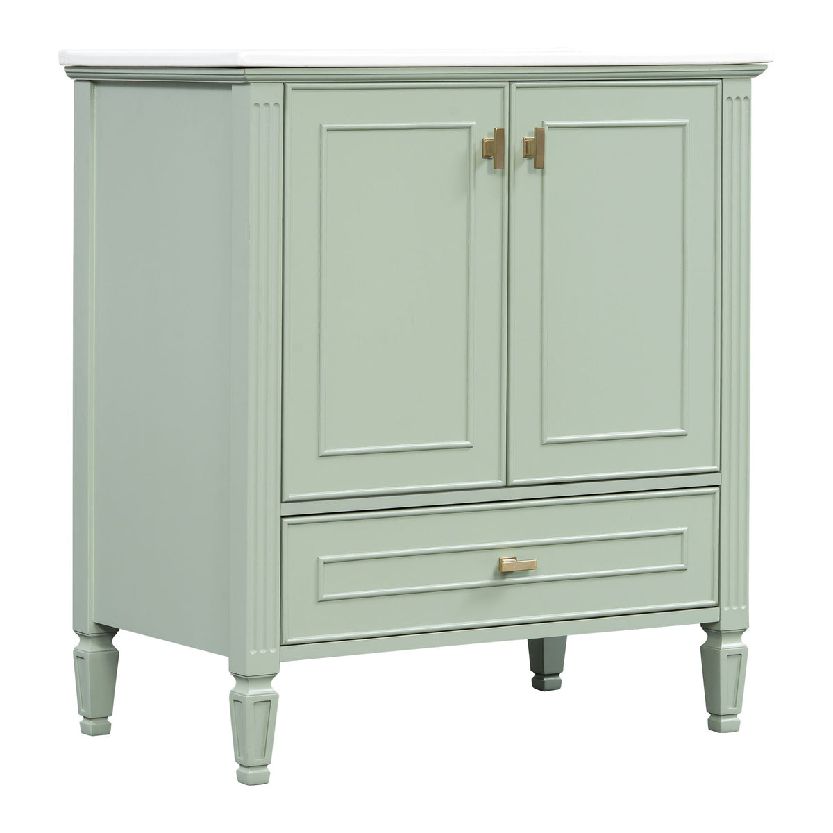 Freestanding Vanity with Drawer & Soft Close Doors - Green or White