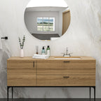 Modern Ceramic Undermount Bathroom Sink with Overflow - White or Black