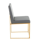 Contemporary High Back Dining Chair Set with Upholstered Seat - Multiple Colors
