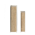 Book Boxes Set of 2 with Faux Leather Covers - White / Gold