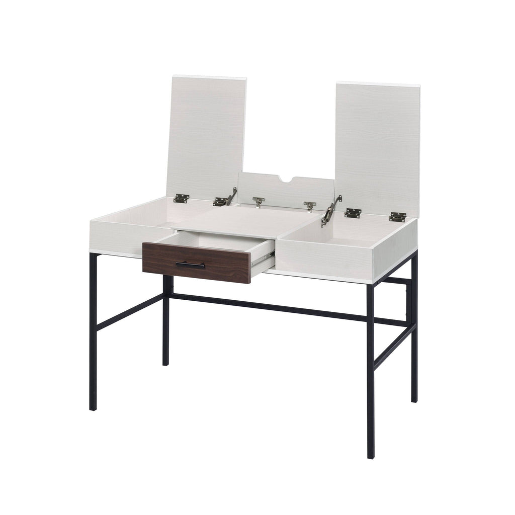 Black & Natural Writing Desk with USB Port - Verster