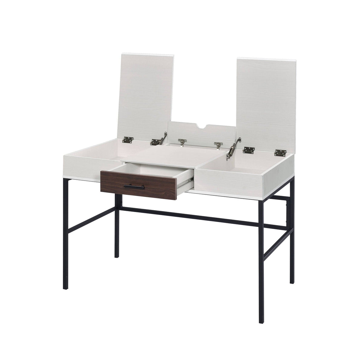 Black & Natural Writing Desk with USB Port - Verster