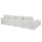 130.3" Chenille Modular Sectional Sofa with Removable Cushions - 6-Seater