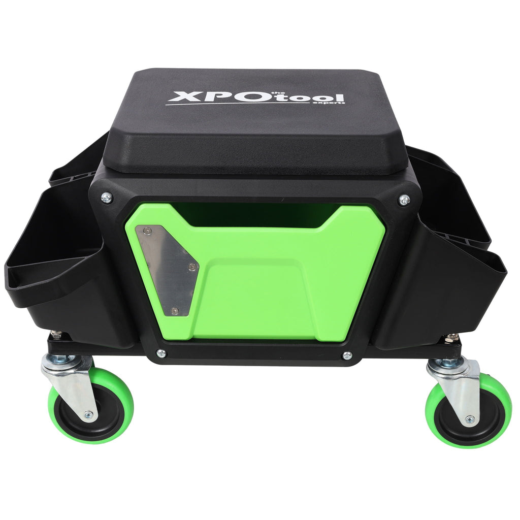 Heavy Duty Mechanic Stool with Wheels and Soft Rubber Cushion - Green