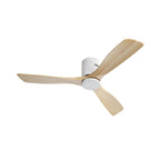 Low Profile Ceiling Fan with 3 Blades and Remote Control - Light or Dark Brown