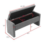 Modern Upholstered Large Bed End Bench with Hidden Storage - Multiple Colors