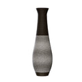 Tall Artificial Rattan Floor Vase with Two-Tone Finish - Black / Gray