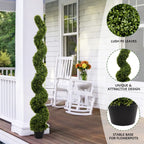 Artificial Outdoor UV Resistant Boxwood Topiary Spiral Tree - Green